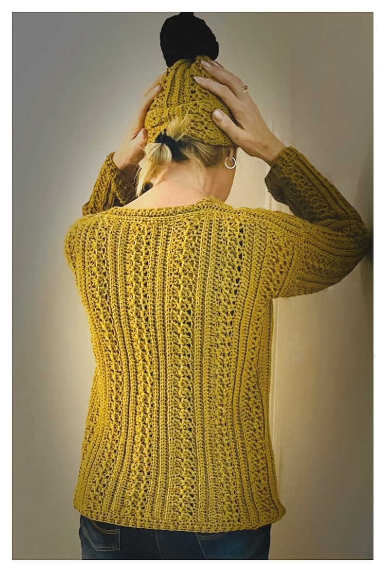 Cozy Winter Trio Set-Sweater-Hat-Scarf- CROCHET PATTERN-English USA