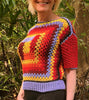 Tequila Sunrise Sweater - Crochet Pattern English USA