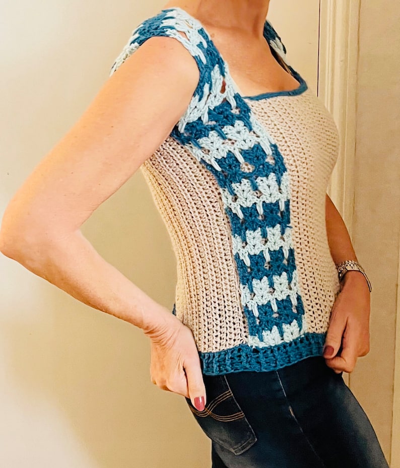 Purrrfect Catstitch Top - Crochet Pattern English USA