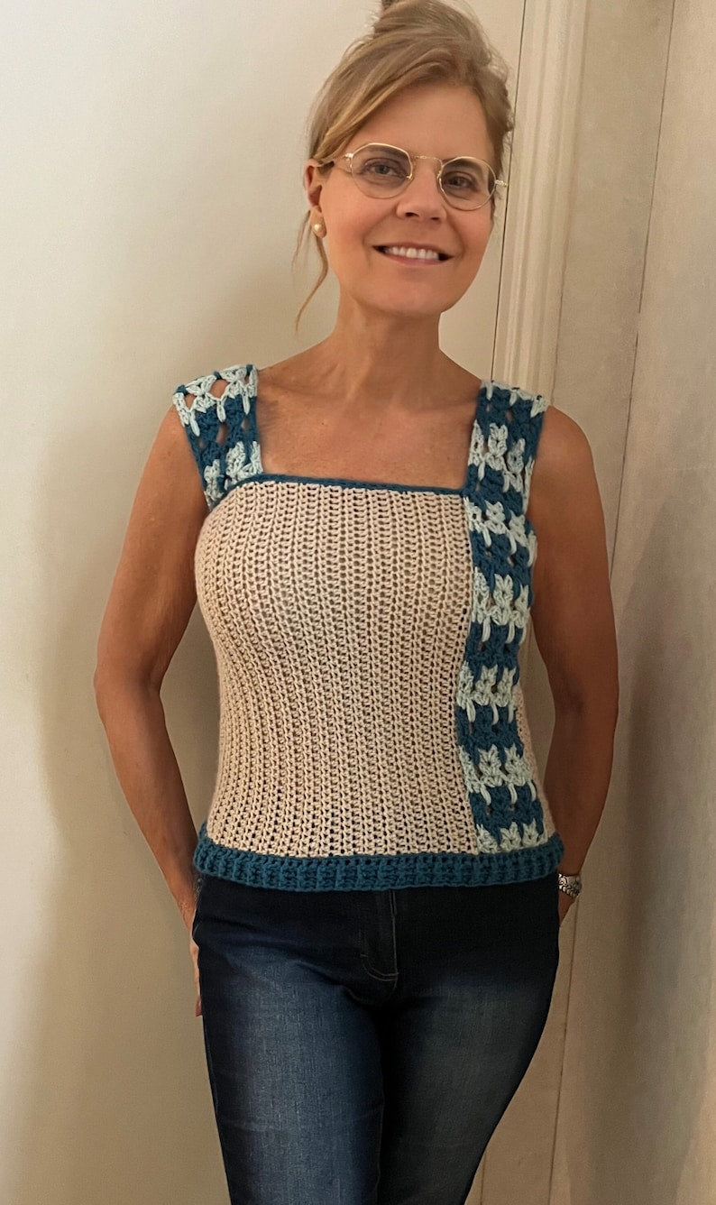 Purrrfect Catstitch Top - Crochet Pattern English USA
