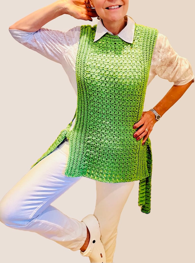 Boho Chique Pinafore-Crochet PATTERN-English USA