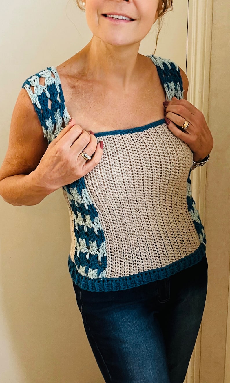 Purrrfect Catstitch Top - Crochet Pattern English USA