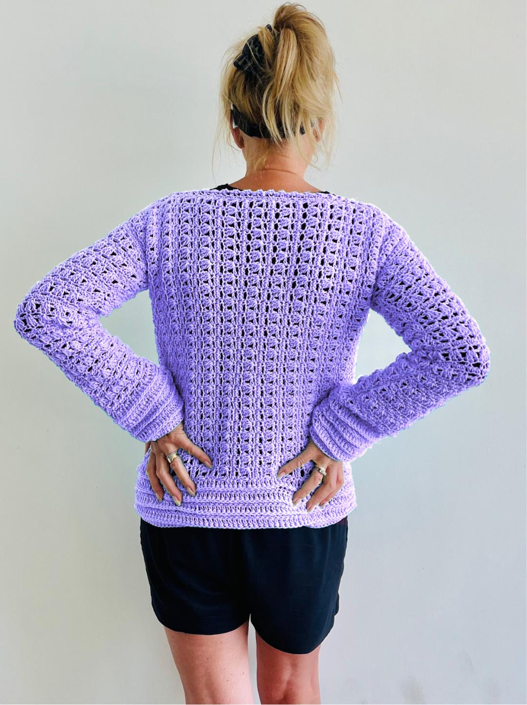 Happy Heather Sweater - Crochet PATTERN - English USA - digital pdf