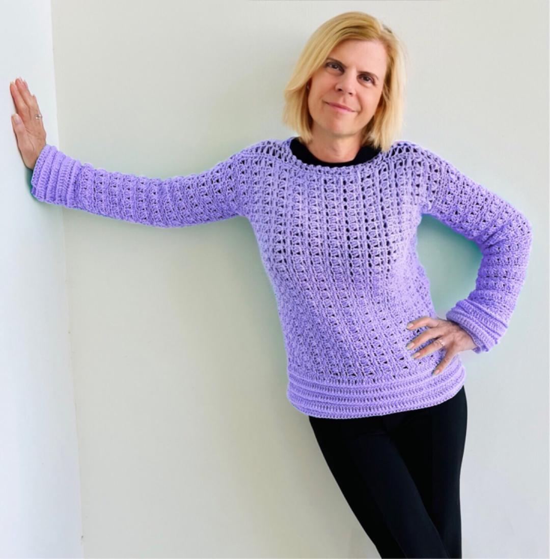 Happy Heather Sweater - Crochet PATTERN - English USA - digital pdf