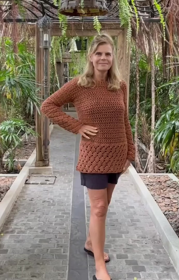 Below The Stars Tunic - Crochet PATTERN - English USA digital pdf file