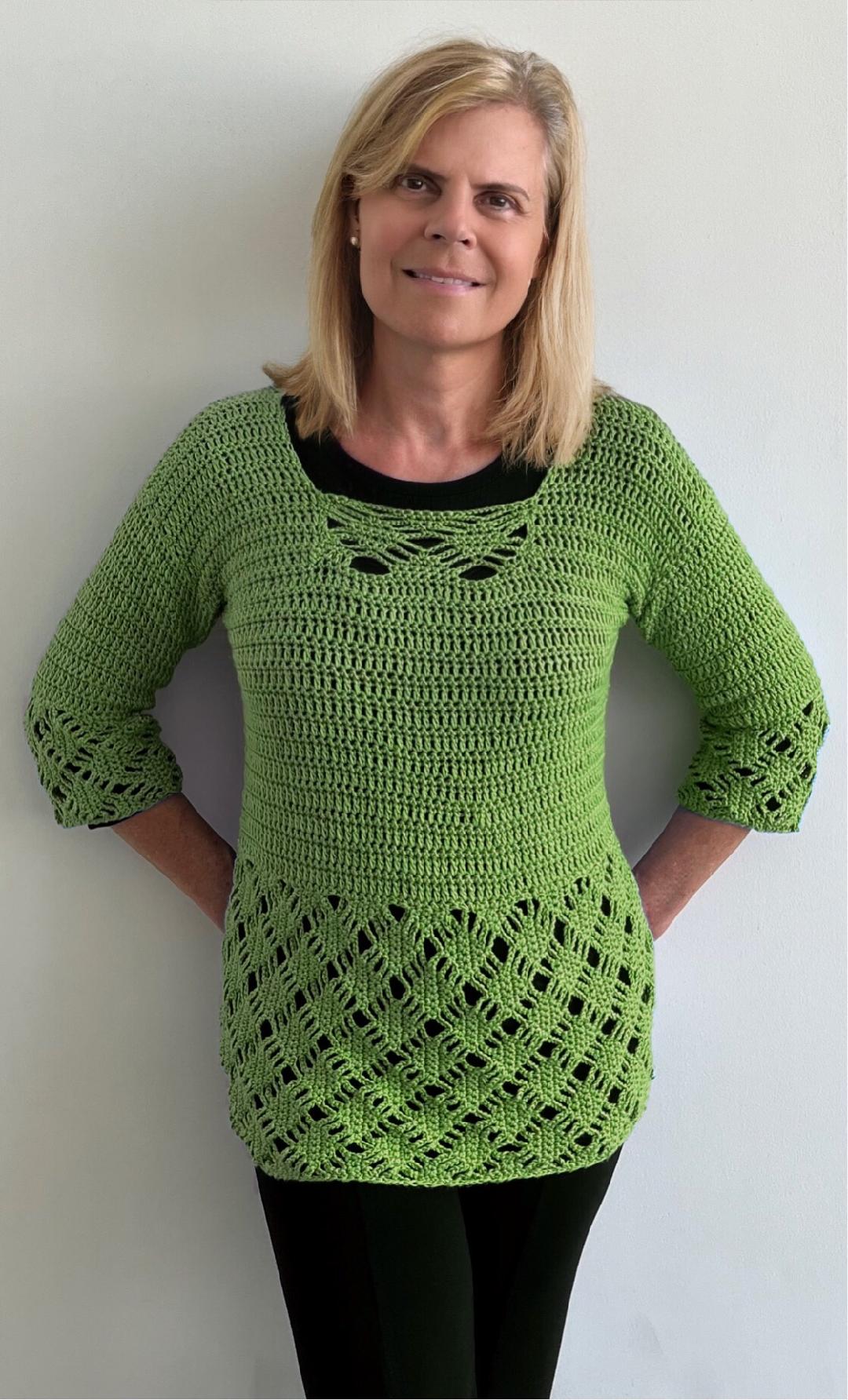 Jenske - The Sweater - Crochet PATTERN - English USA - digital pdf.