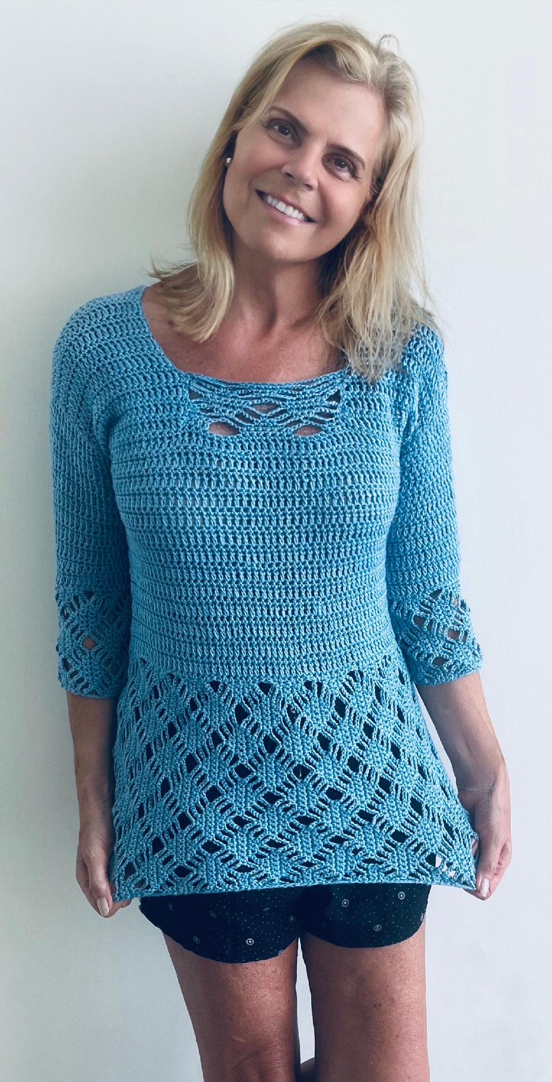 Jenske - The Sweater - Crochet PATTERN - English USA - digital pdf.
