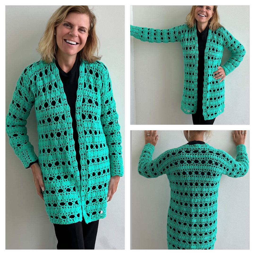 Lacy Summertime Cardigan - Crochet PATTERN - English US Terms - digital pdf