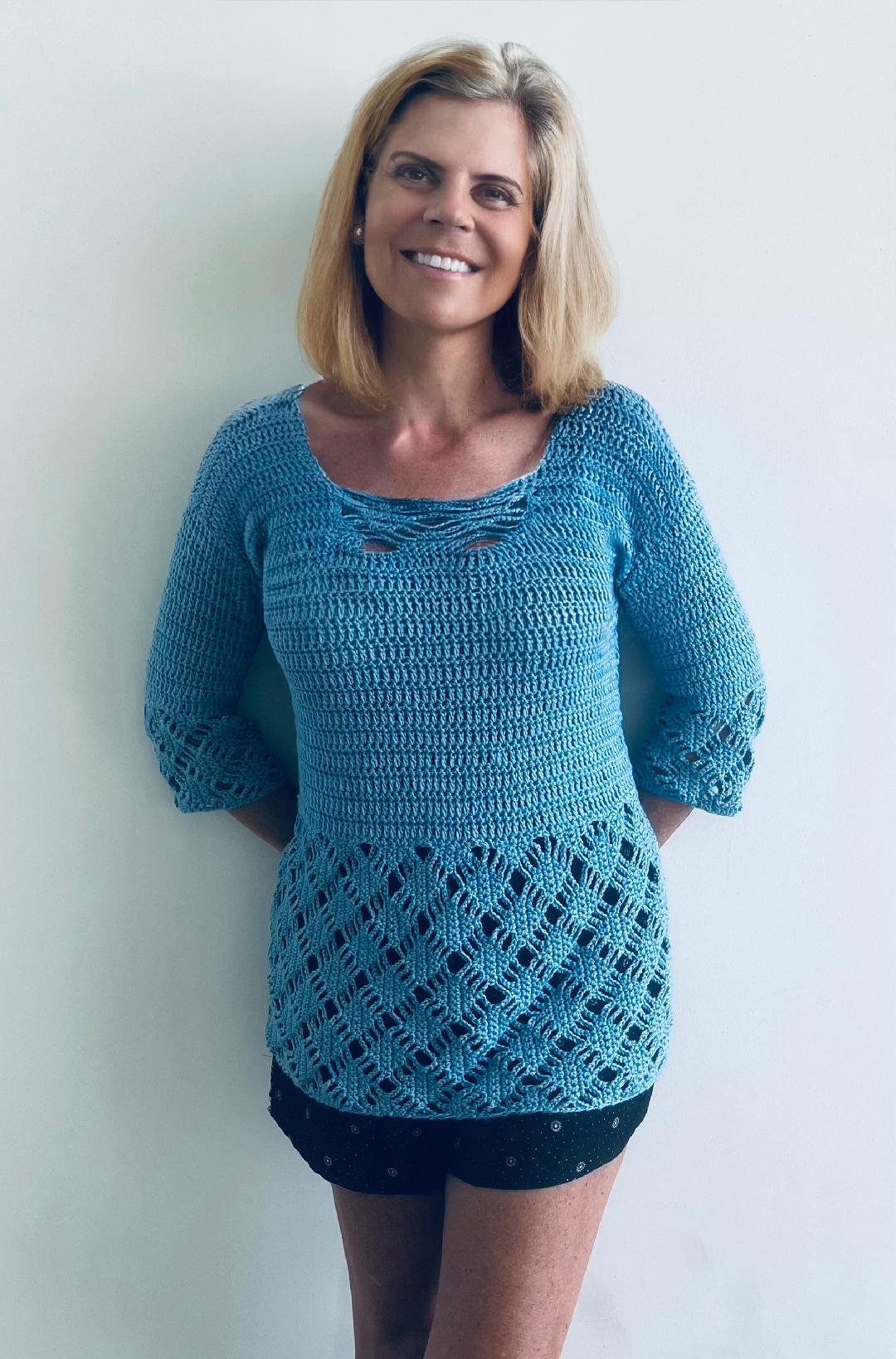 Jenske - The Sweater - Crochet PATTERN - English USA - digital pdf.