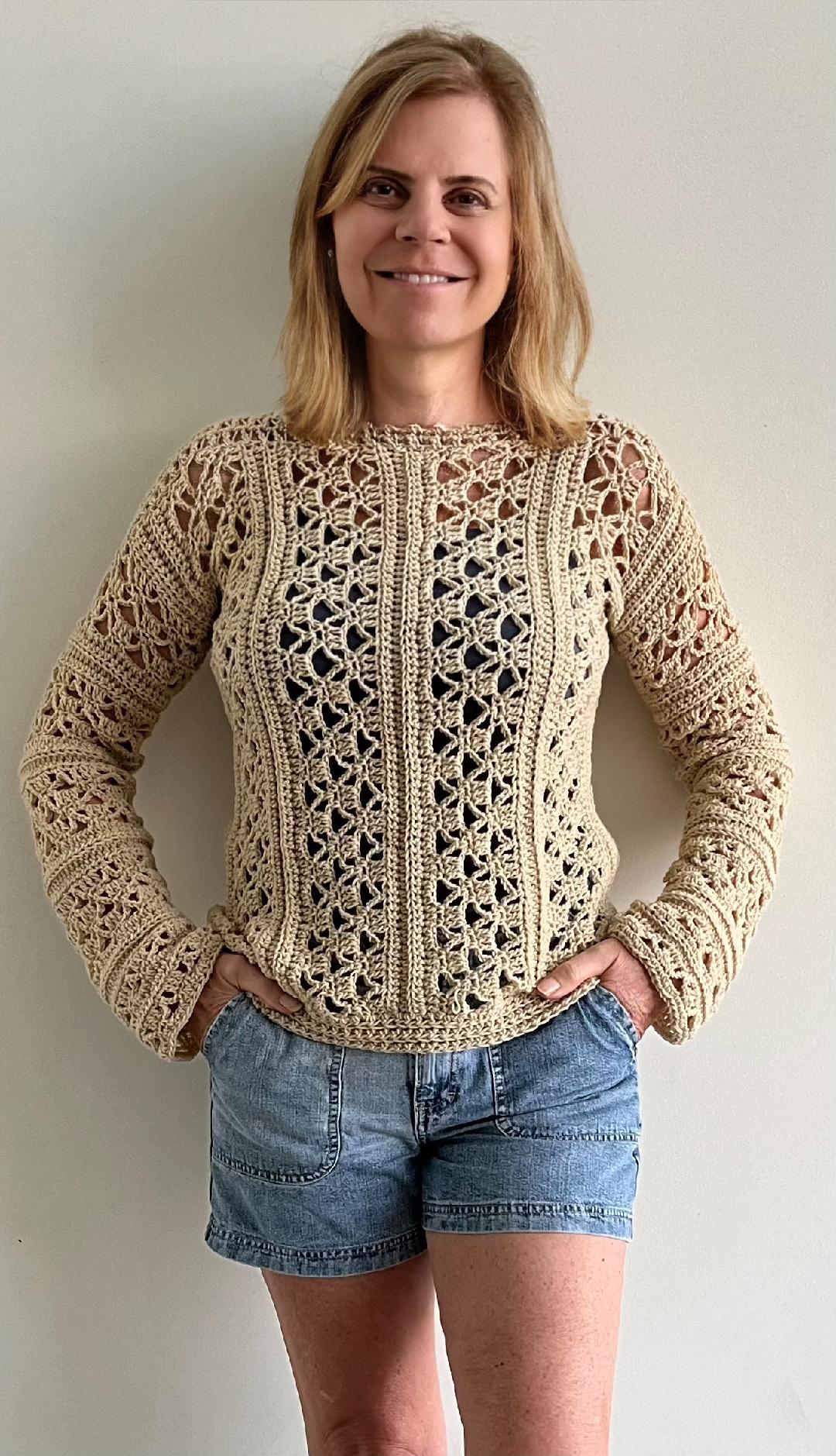 Better Weather Sweater - Crochet PATTERN - English USA