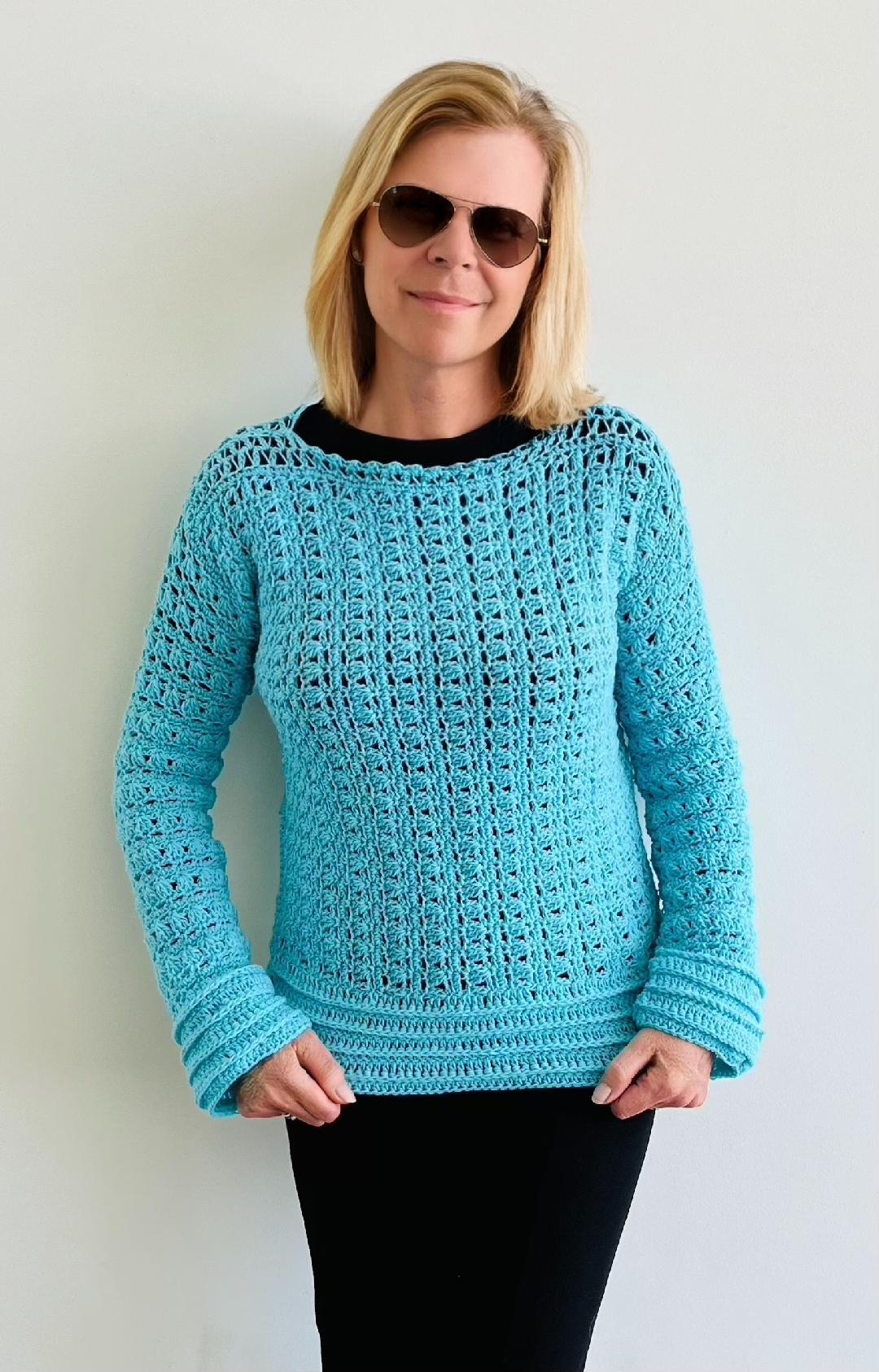 Happy Heather Sweater - Crochet PATTERN - English USA - digital pdf