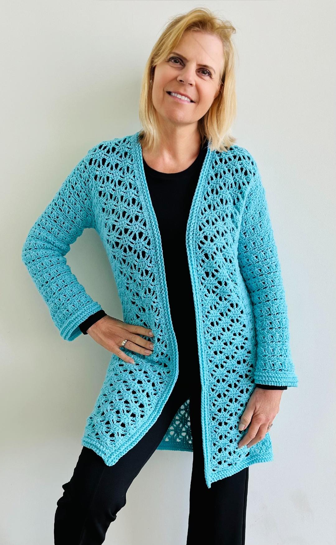 Surrounded By Stars - Cardigan - Crochet PATTERN - English USA -digital pdf