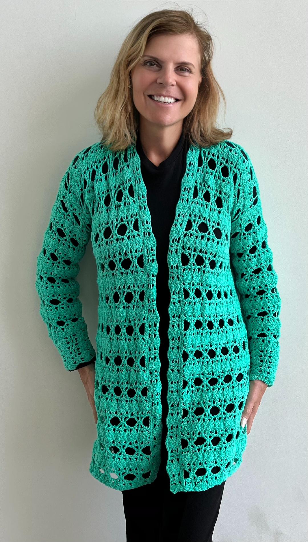 Lacy Summertime Cardigan - Crochet PATTERN - English US Terms - digital pdf