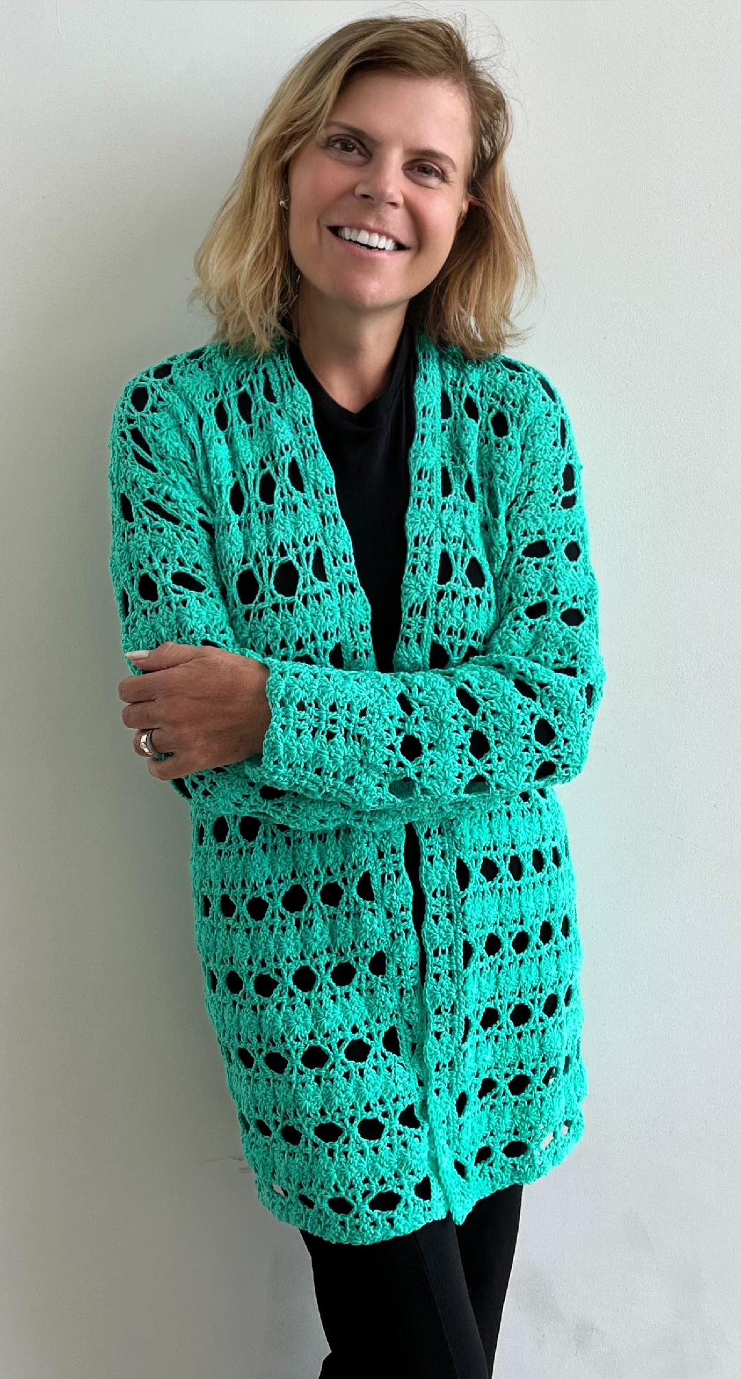 Lacy Summertime Cardigan - Crochet PATTERN - English US Terms - digital pdf