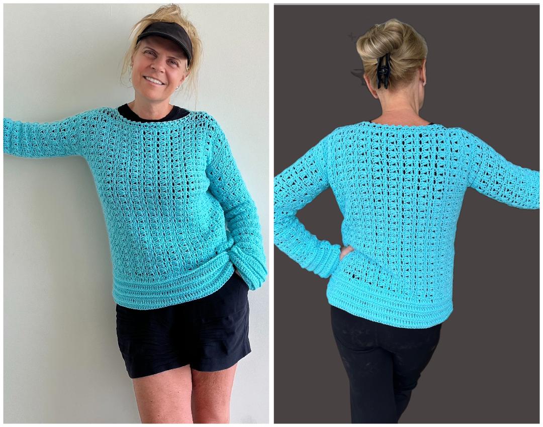 Happy Heather Sweater - Crochet PATTERN - English USA - digital pdf
