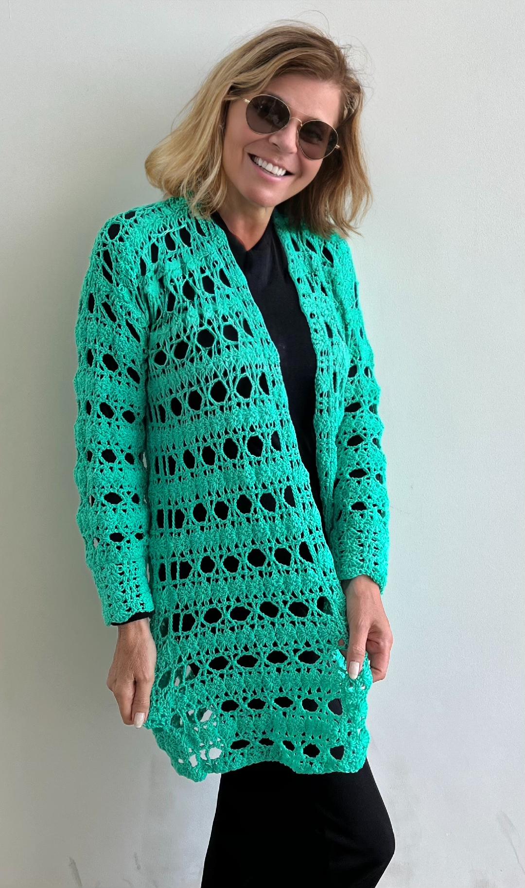 Lacy Summertime Cardigan - Crochet PATTERN - English US Terms - digital pdf