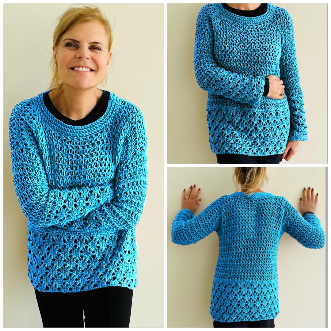 Below The Stars Tunic - Crochet PATTERN - English USA digital pdf file