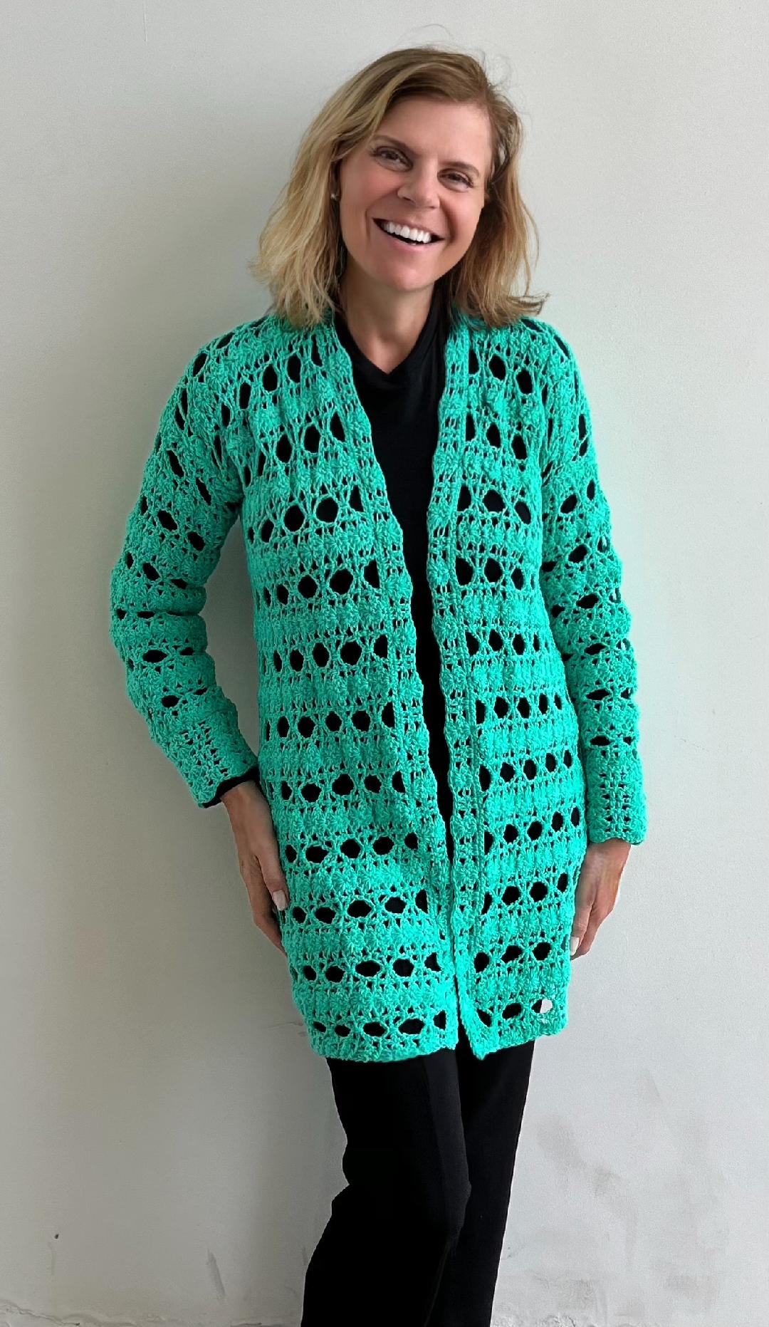 Lacy Summertime Cardigan - Crochet PATTERN - English US Terms - digital pdf